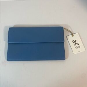 HOBO Fuse Leather Clutch Wristlet Dusty Blue | New With Tags
